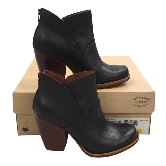 Kork-Ease Shoes - Kork-Ease Castaneda Boots Leather Heeled Ankle Booties Minimalist Fall